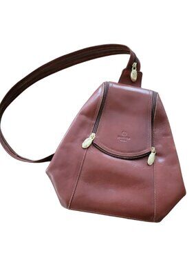 Firenze Bags Oxblood Red Leather Backpack Made in Italy